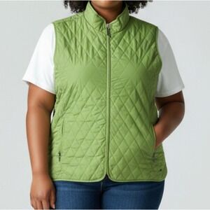 Northern Reflections Women's XL Quilted Vest Green Lightweight‎ Sleeveless